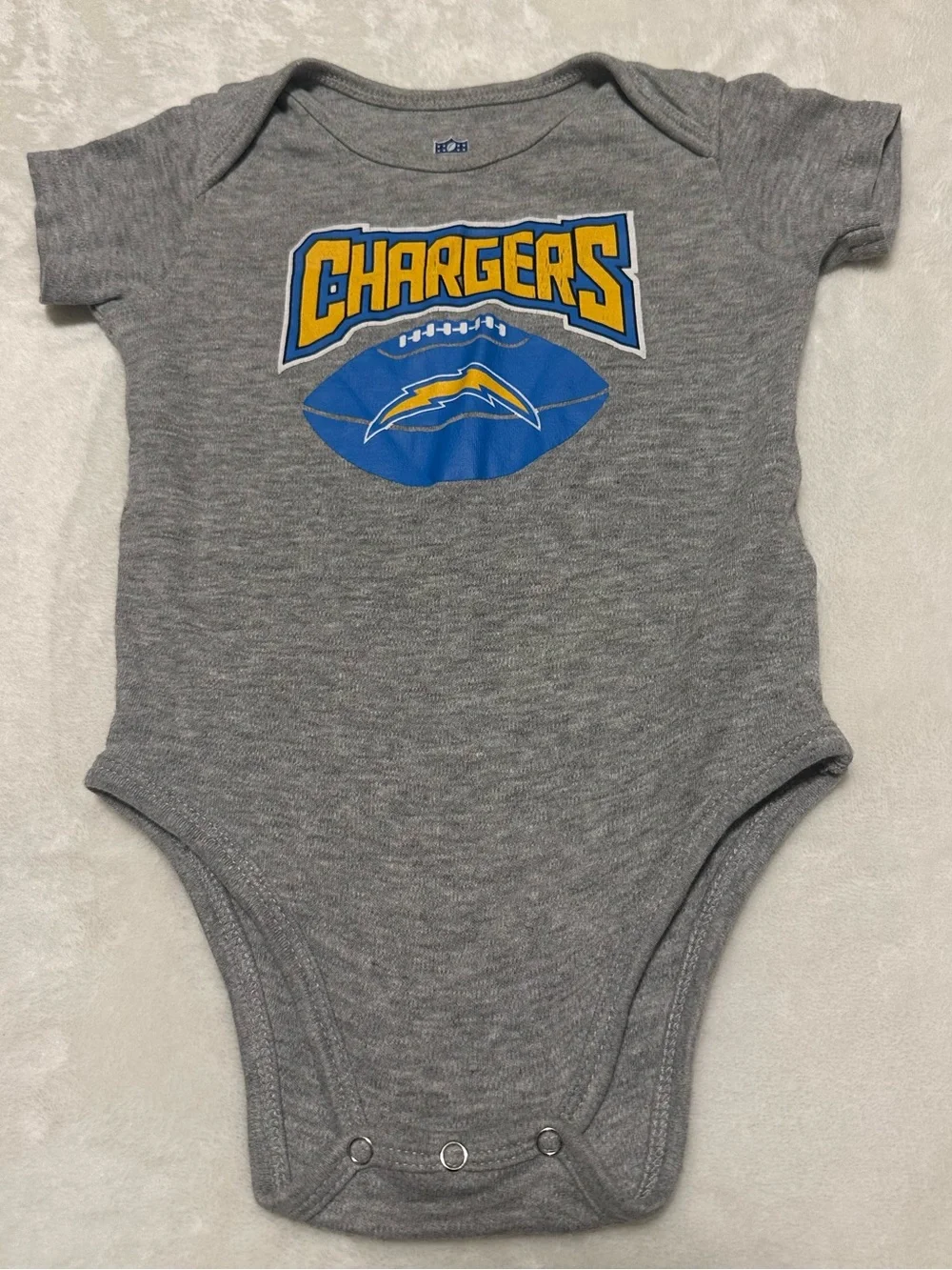 NFL Baby One-Piece Bodysuit Set - Chargers Fans - Gray/Blue/Yellow - Picture 4 of 4
